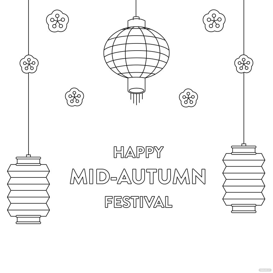 Mid Autumn Coloring Page Mid Autumn Coloring Page