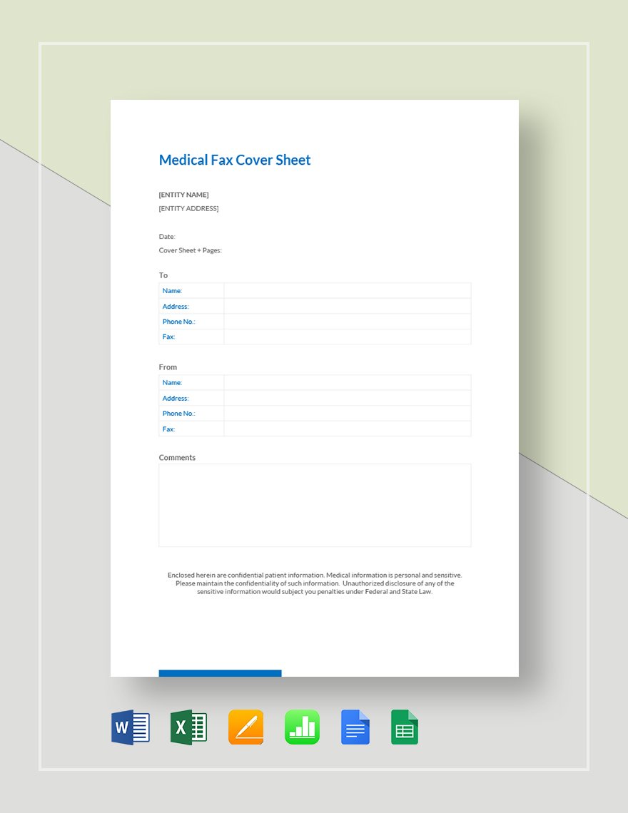 Free Medical Fax Cover Sheet Template