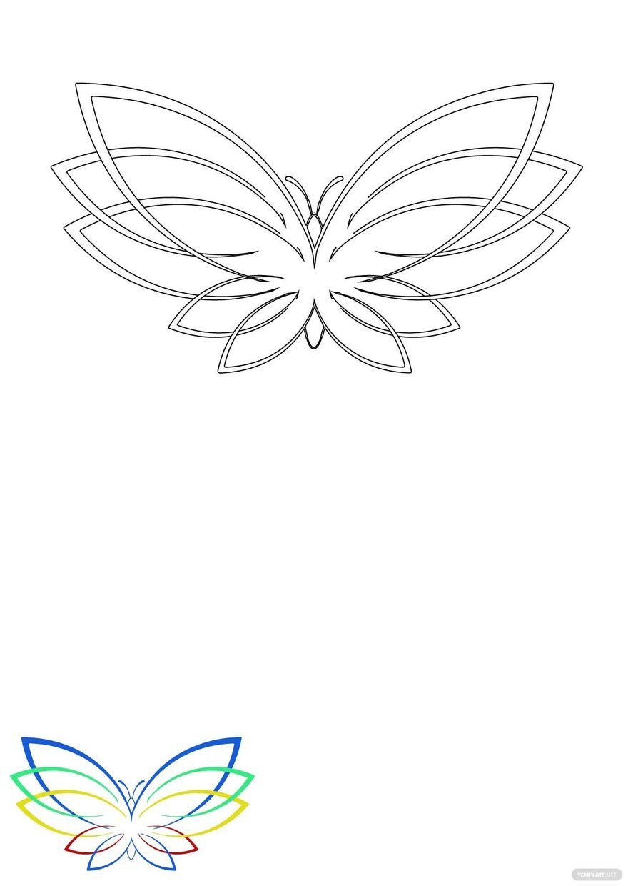 Abstract Butterfly Coloring Page in PDF