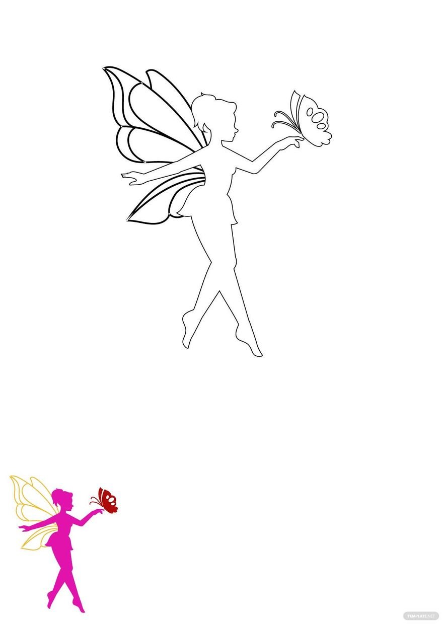Barbie Butterfly Coloring Page in PDF