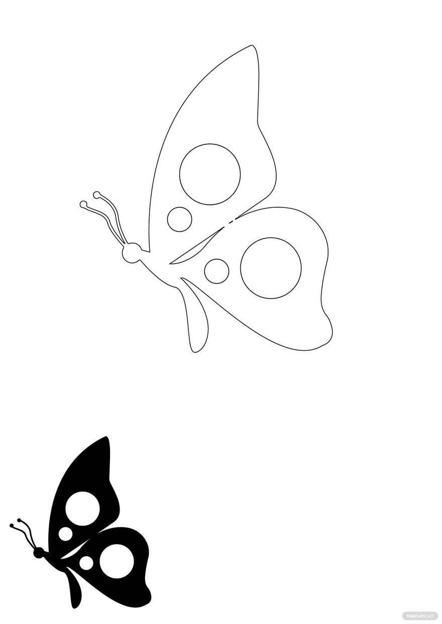 Free Butterfly Black And White Coloring Page