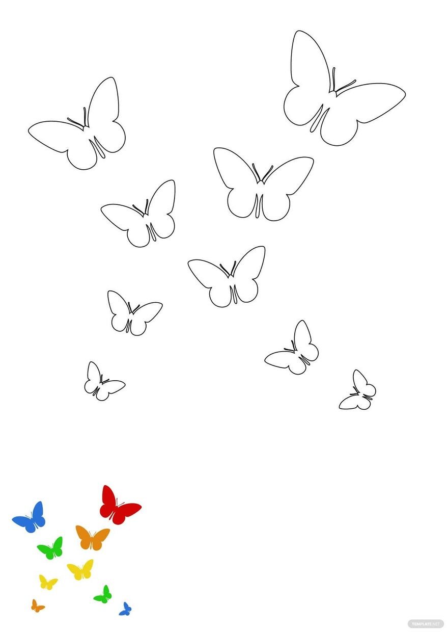 Butterfly Design Coloring Page in PDF