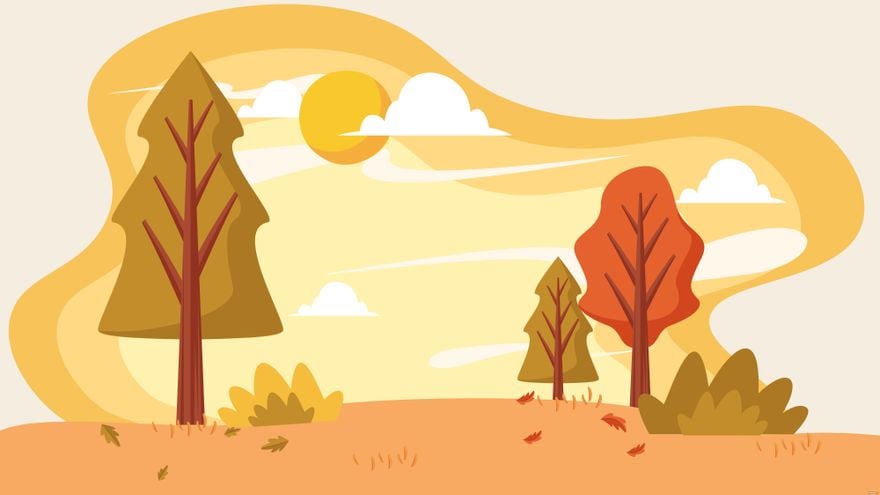 Free Autumn Landscape Background in Illustrator, EPS, SVG, JPG, PNG