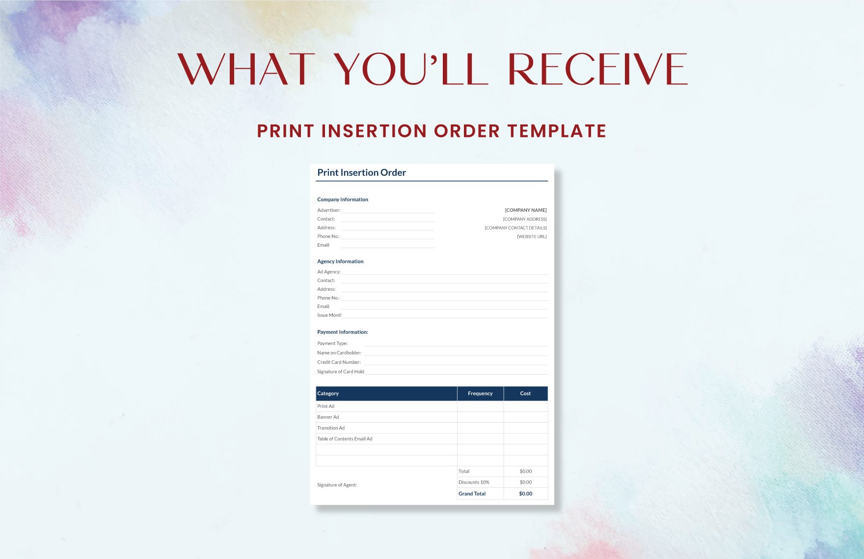 Print Insertion Order Template