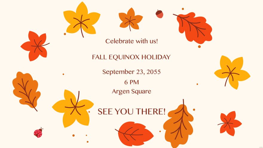 Fall Equinox Invitation Background in PDF, Illustrator, PSD, EPS, SVG, JPG, PNG