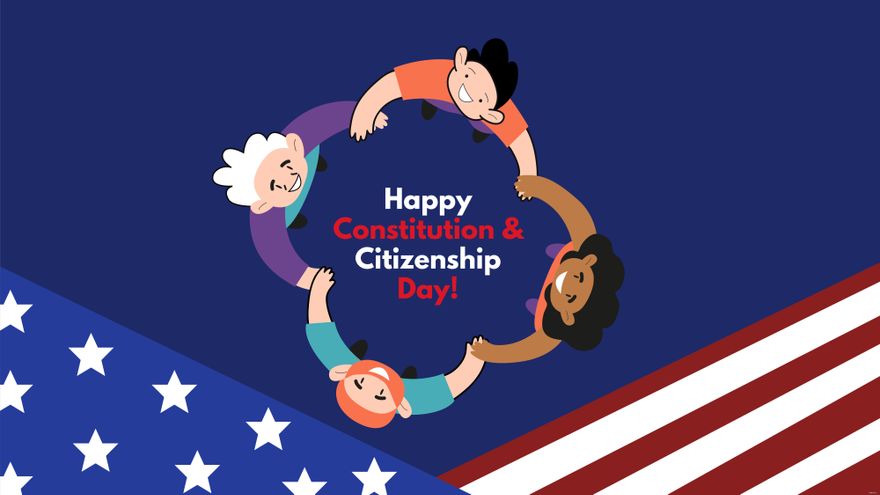 Constitution and Citizenship Day Cartoon Background
