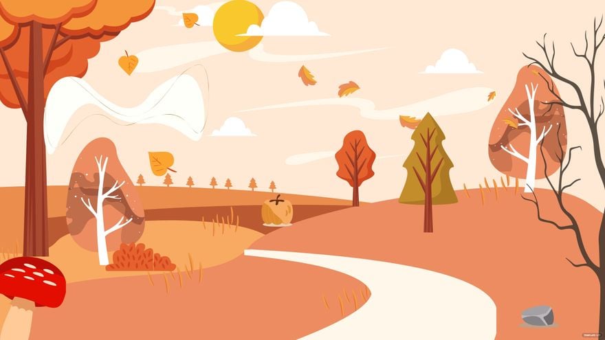 Free Autumn Road Background in Illustrator, EPS, SVG, JPG, PNG