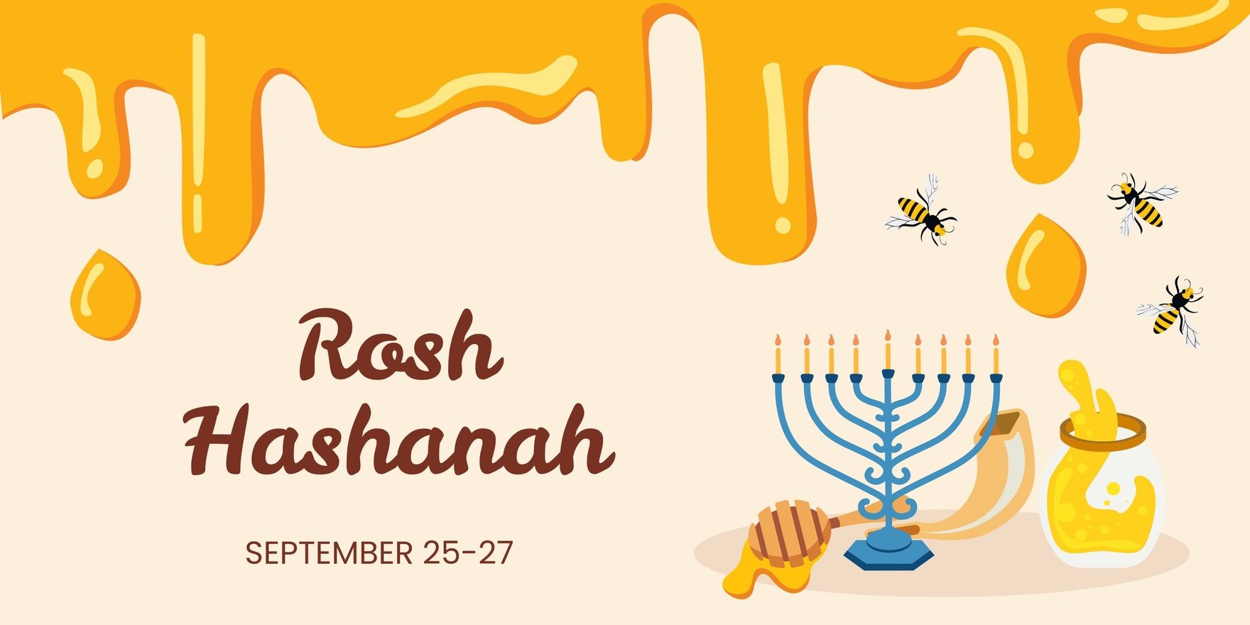 Rosh Hashanah Banner in Illustrator, PSD, EPS, SVG, JPG, PNG