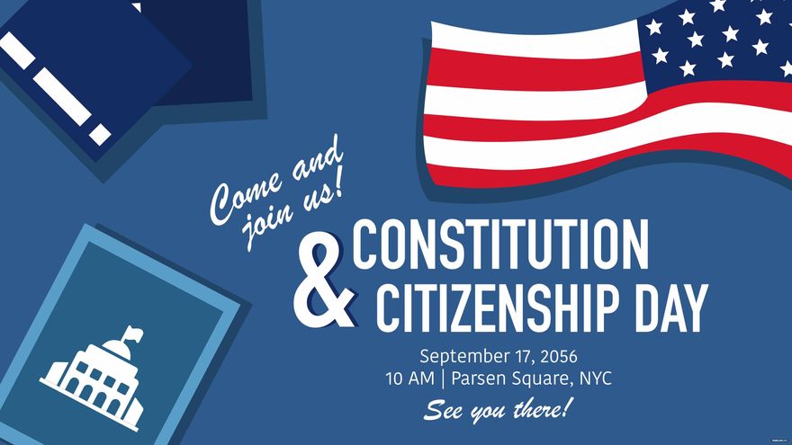 Free Constitution and Citizenship Day Invitation Background
