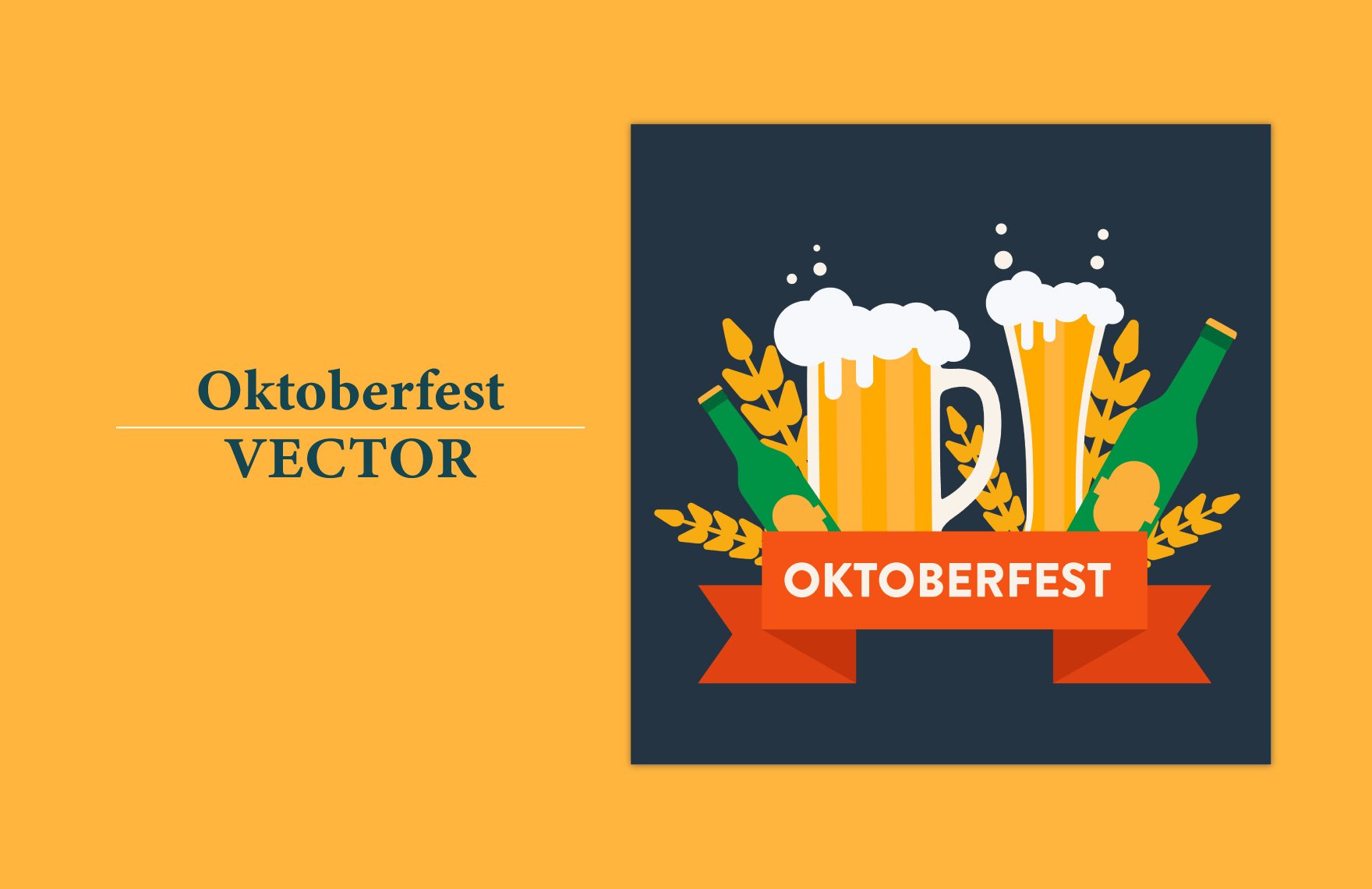 Oktoberfest Drinking Buddies Banner Vector Download