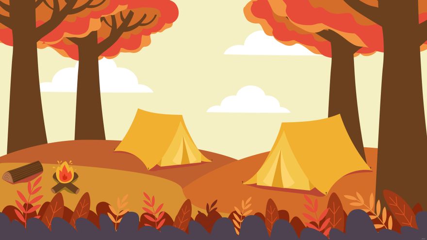 Free Autumn Camp Background in Illustrator, EPS, SVG, JPG, PNG