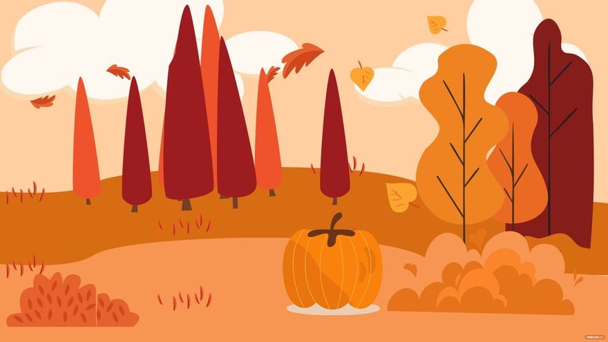 Free Orange Autumn Background in Illustrator, EPS, SVG, JPG, PNG