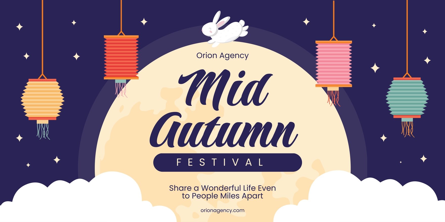Colorful Mid-Autumn Festival Banner
