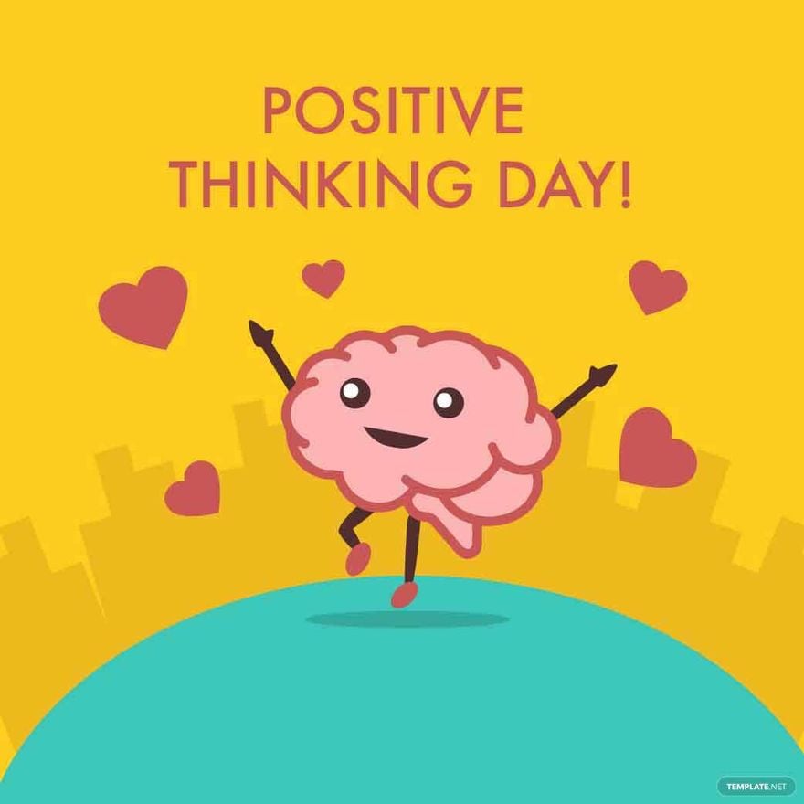 Positive Thinking Day Cartoon Vector