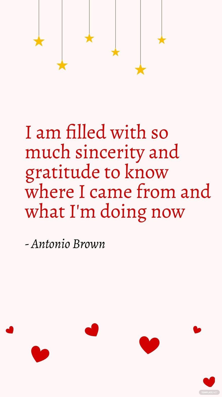 Antonio Brown- I am filled with so much sincerity and gratitude to know where I came from and what I'm doing now