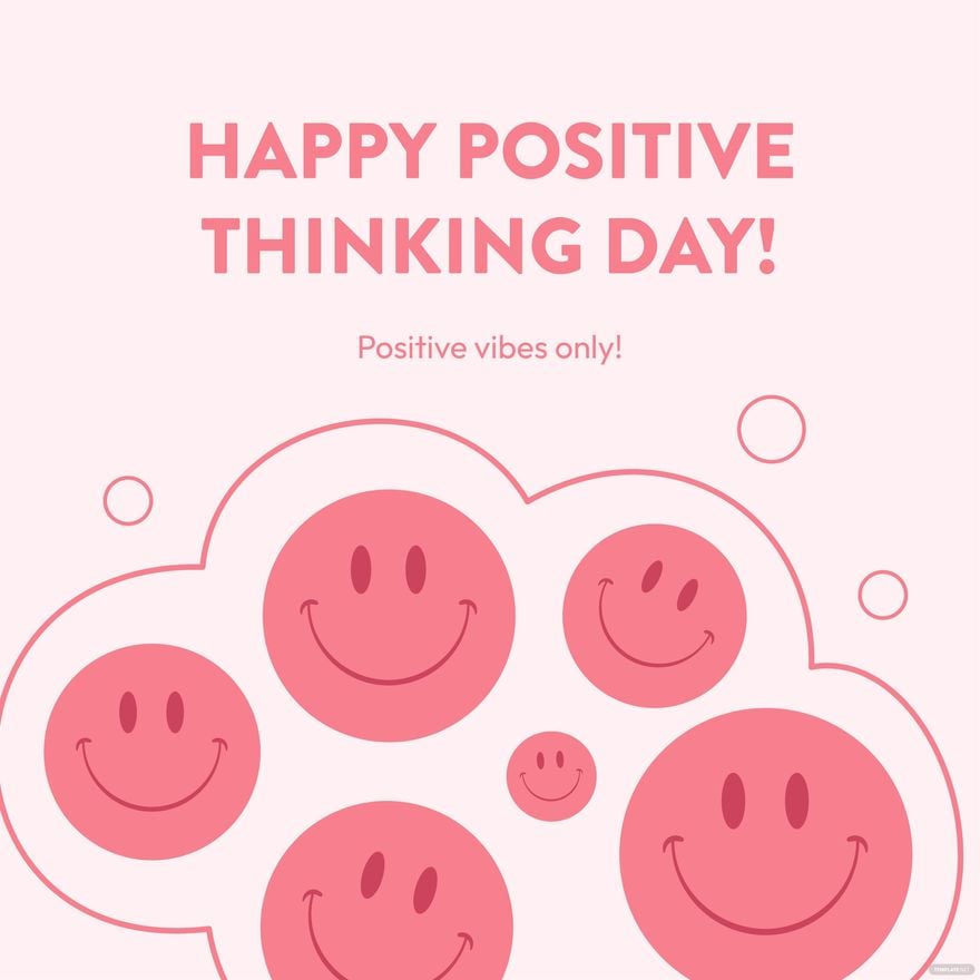 Positive Thinking Day Poster Vector