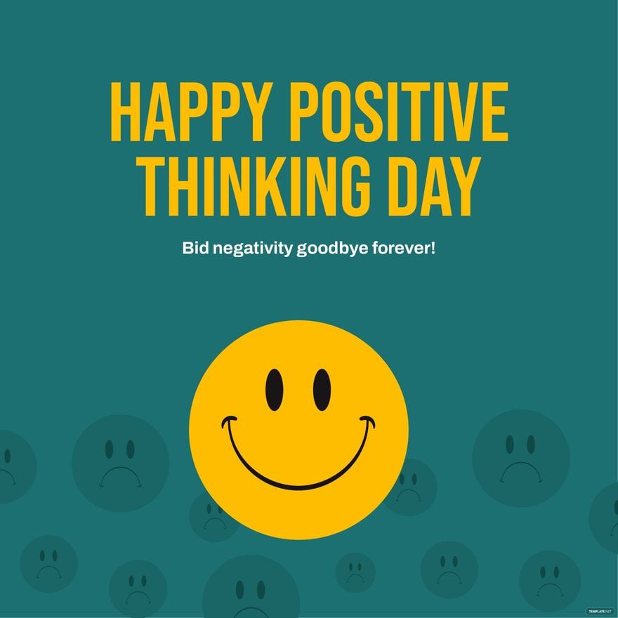Positive Thinking Day Flyer Vector