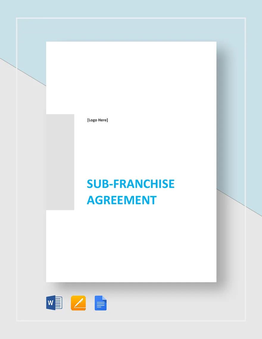 Sub Franchise Agreement Template