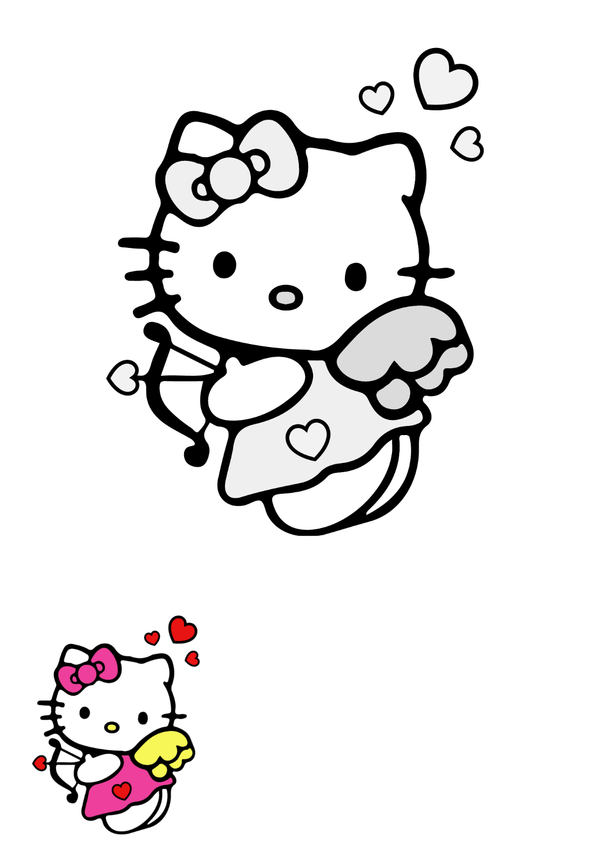 Hello Kitty Butterfly Coloring Page Template