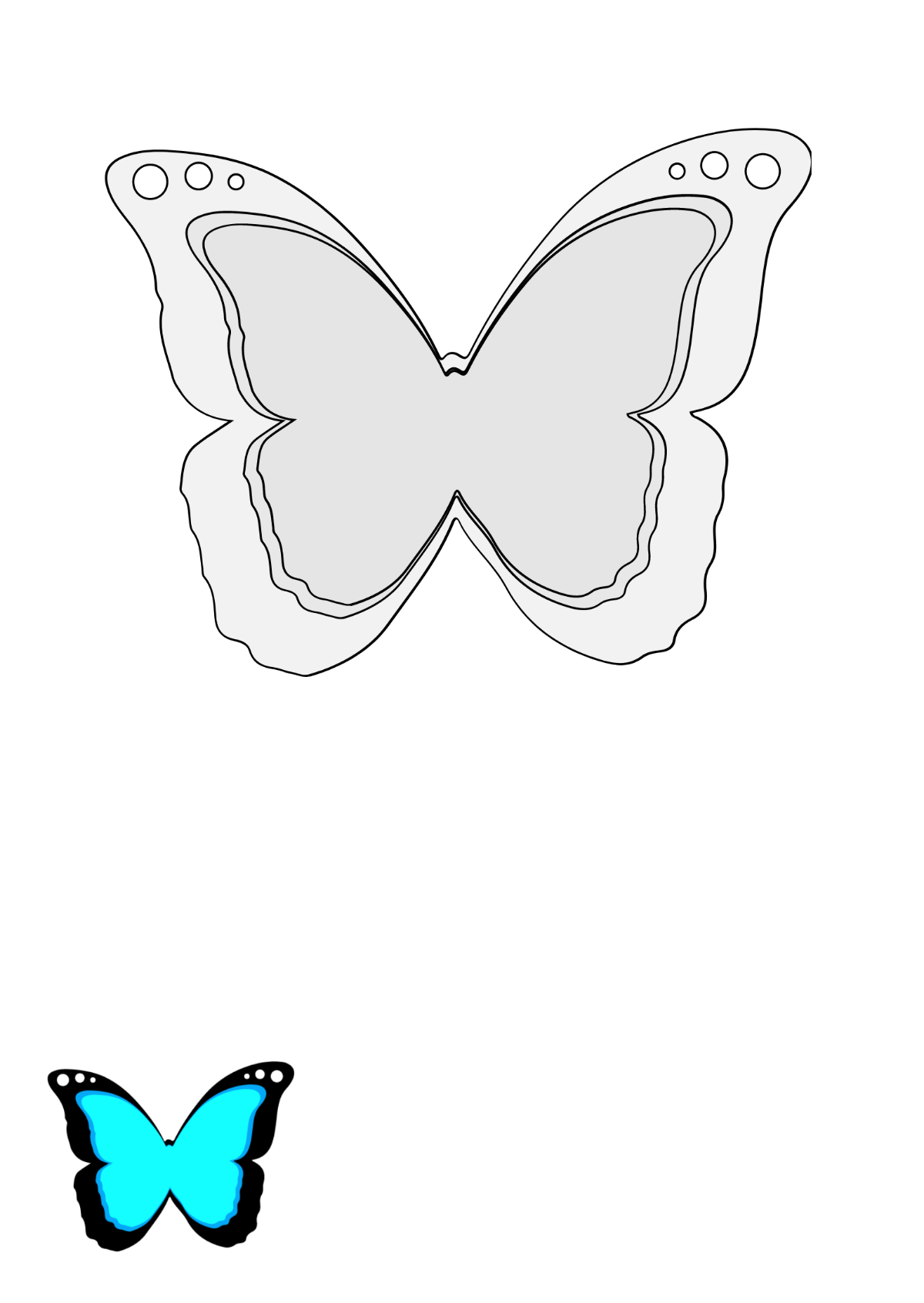 Morpho Butterfly Coloring Page Template