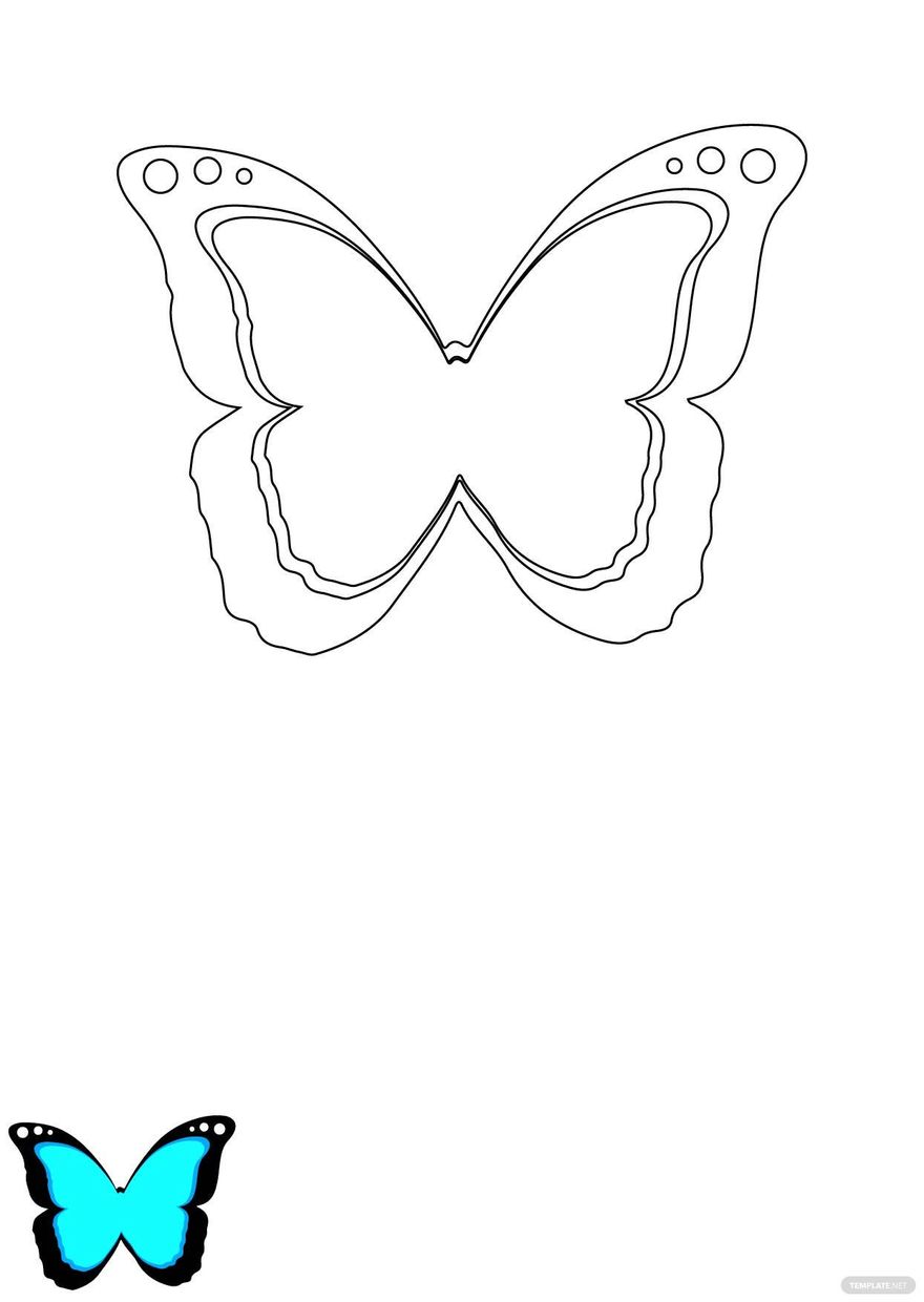 Free Morpho Butterfly Coloring Page in PDF
