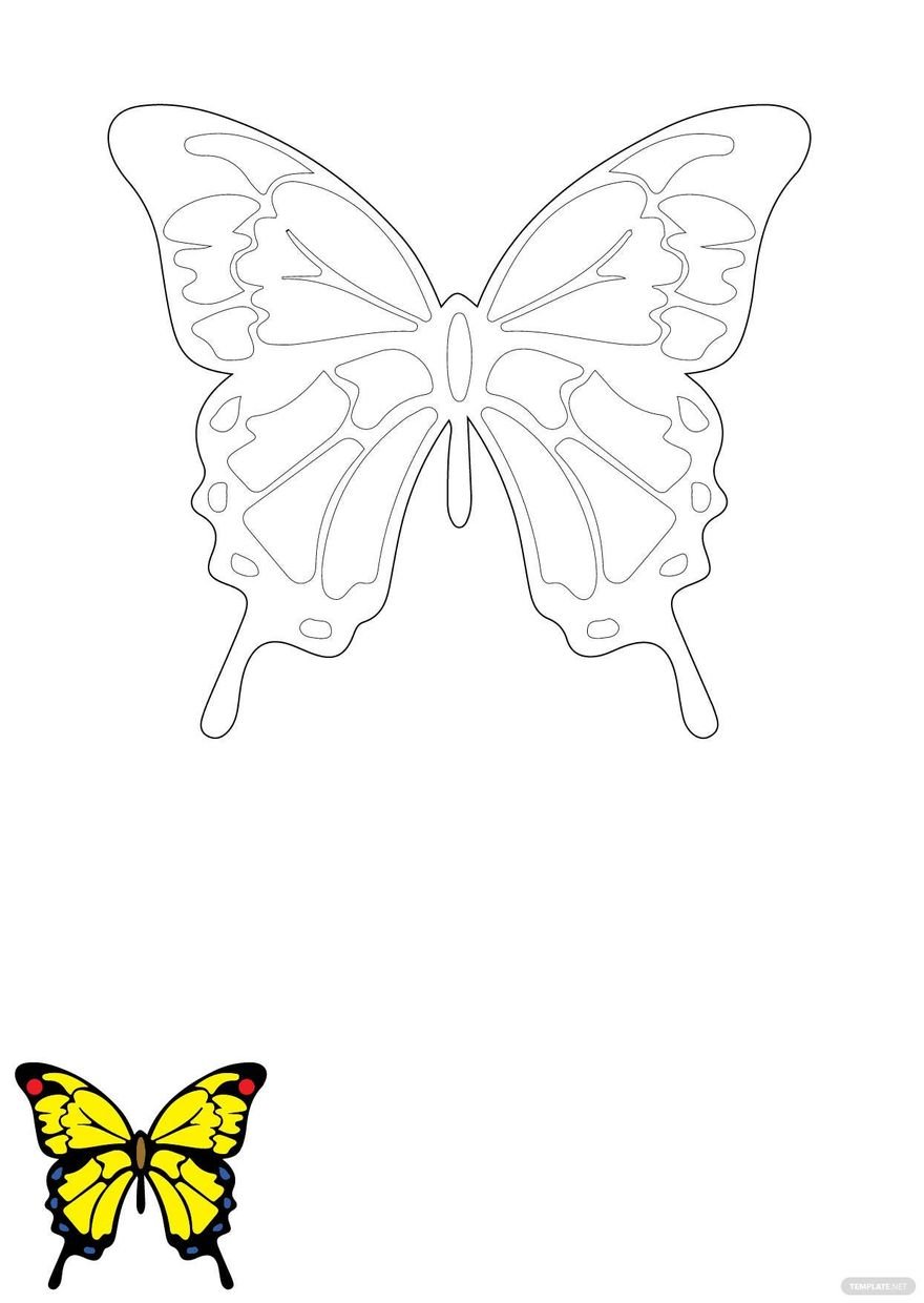Swallowtail Butterfly Coloring Page in PDF