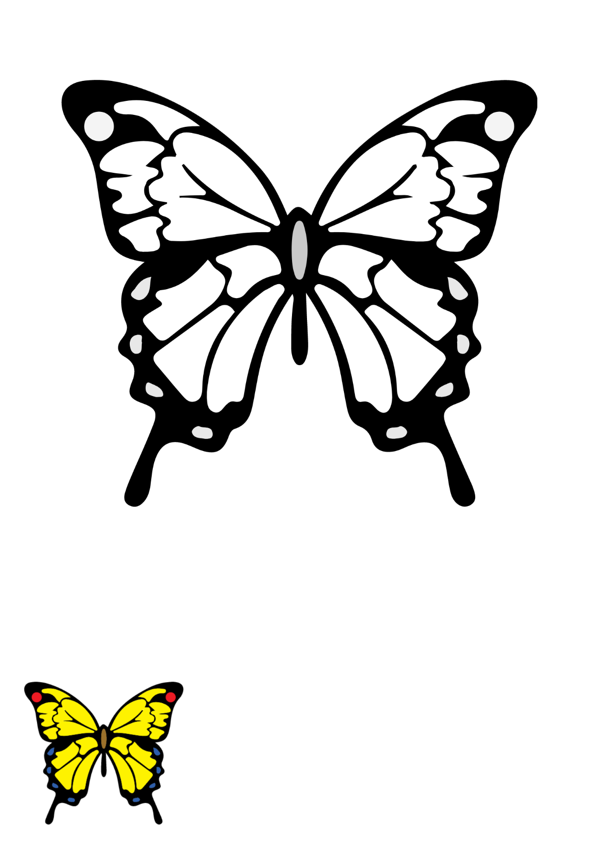 Swallowtail Butterfly Coloring Page Template