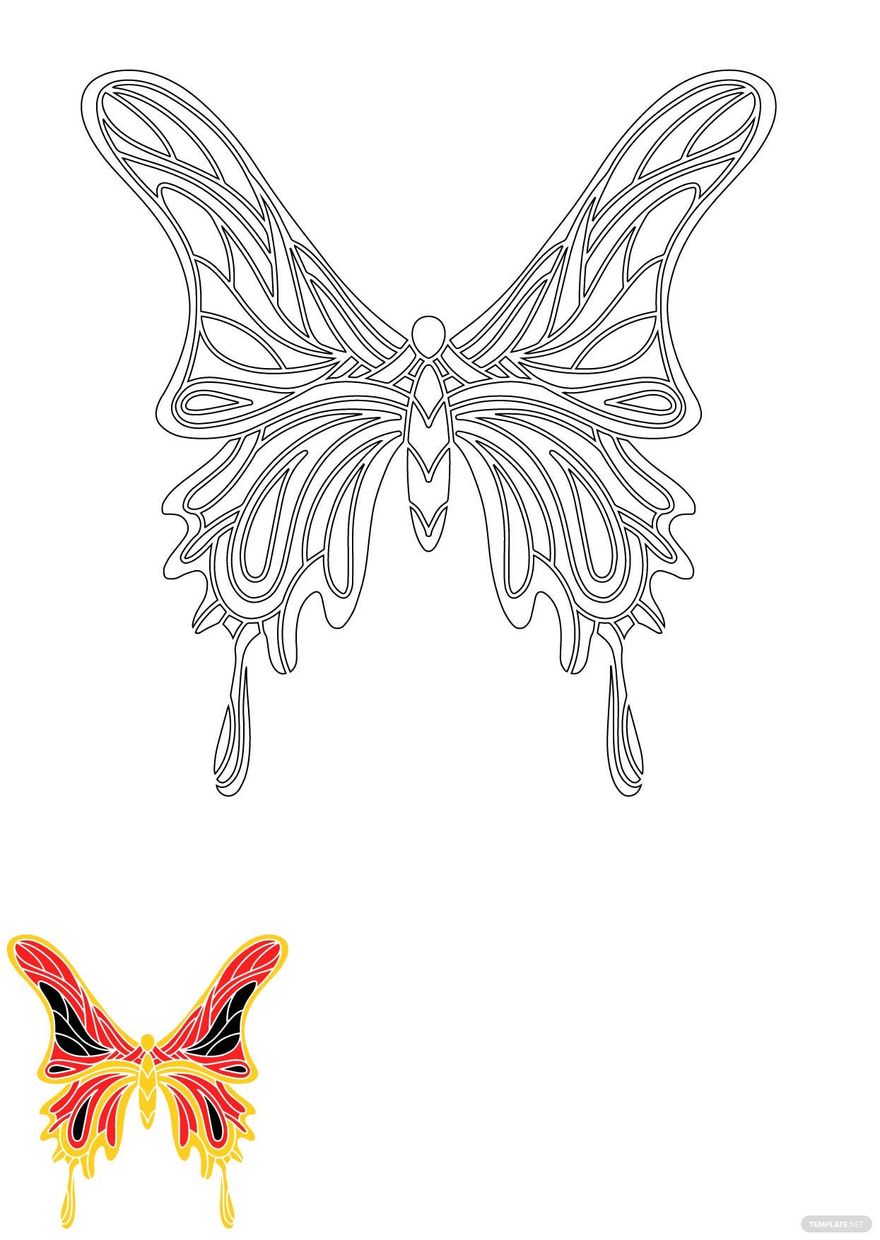 Zentangle Butterfly Coloring Page