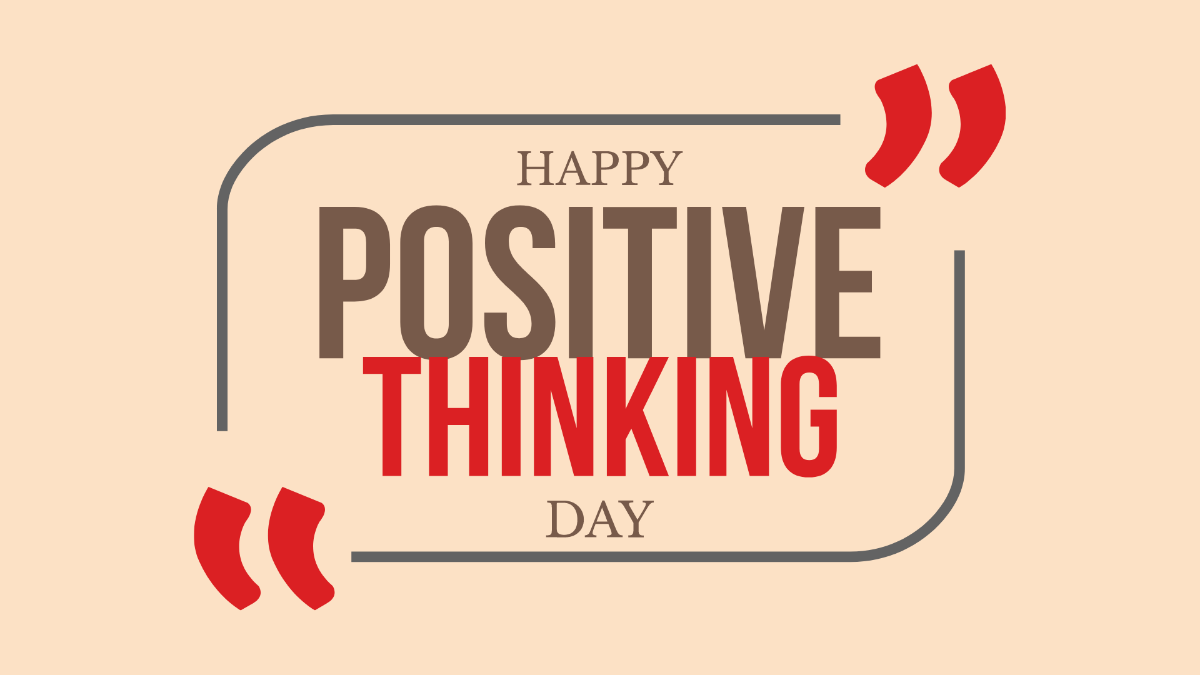 Free Positive Thinking Day Vector Background Template