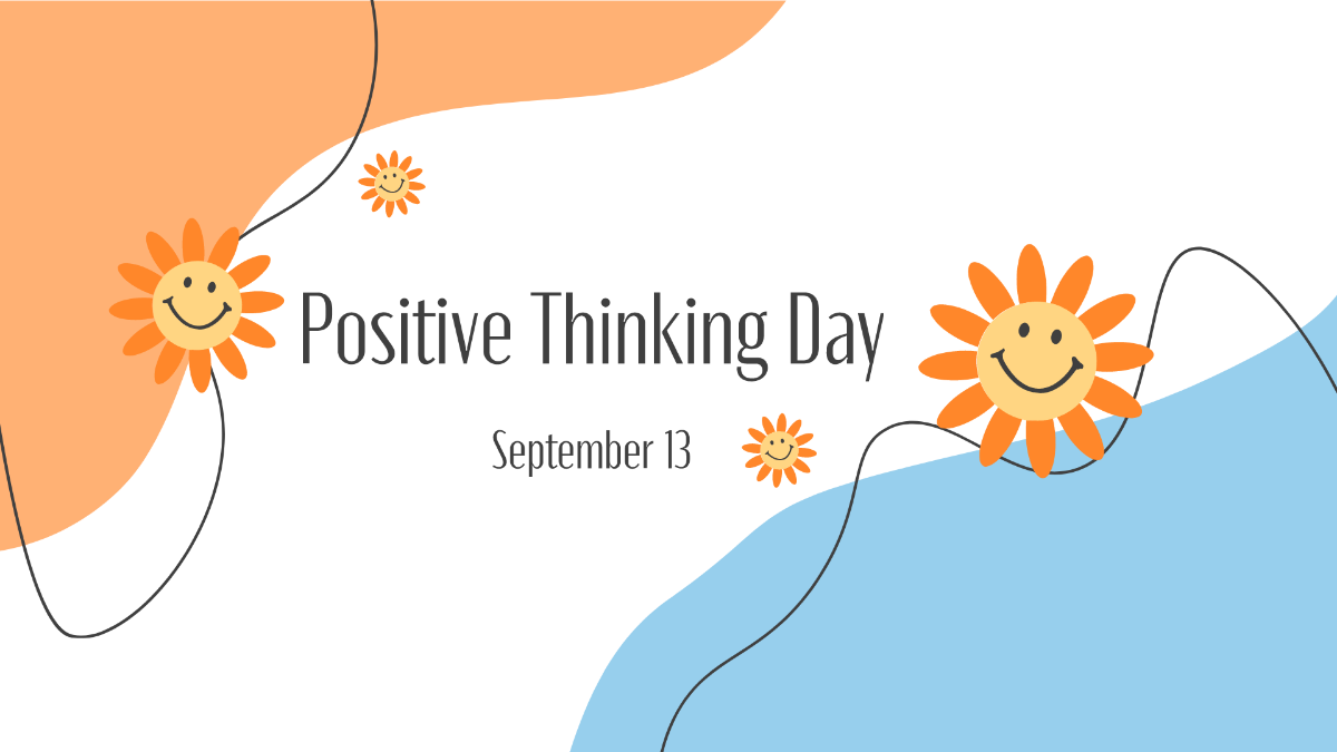 Free Positive Thinking Day Banner Background Template