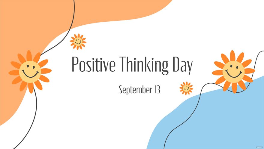 Free Positive Thinking Day Banner Background in PDF, Illustrator, PSD, EPS, SVG, JPG, PNG