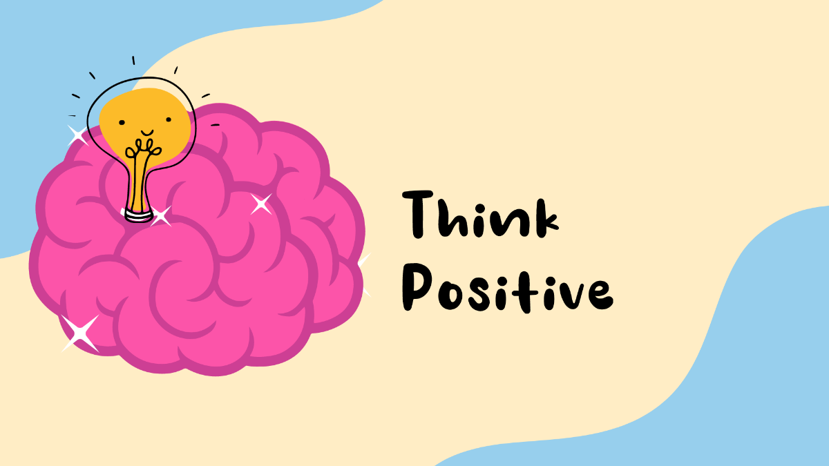 Positive Thinking Day Cartoon Background Template