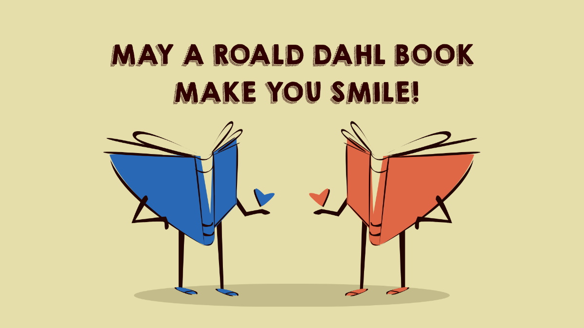Free Roald Dahl Day Wishes Background Template
