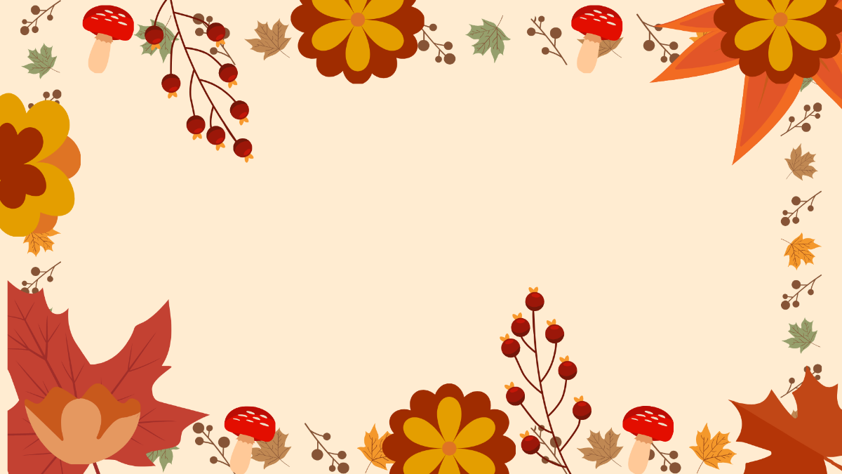 Floral Autumn Background Template
