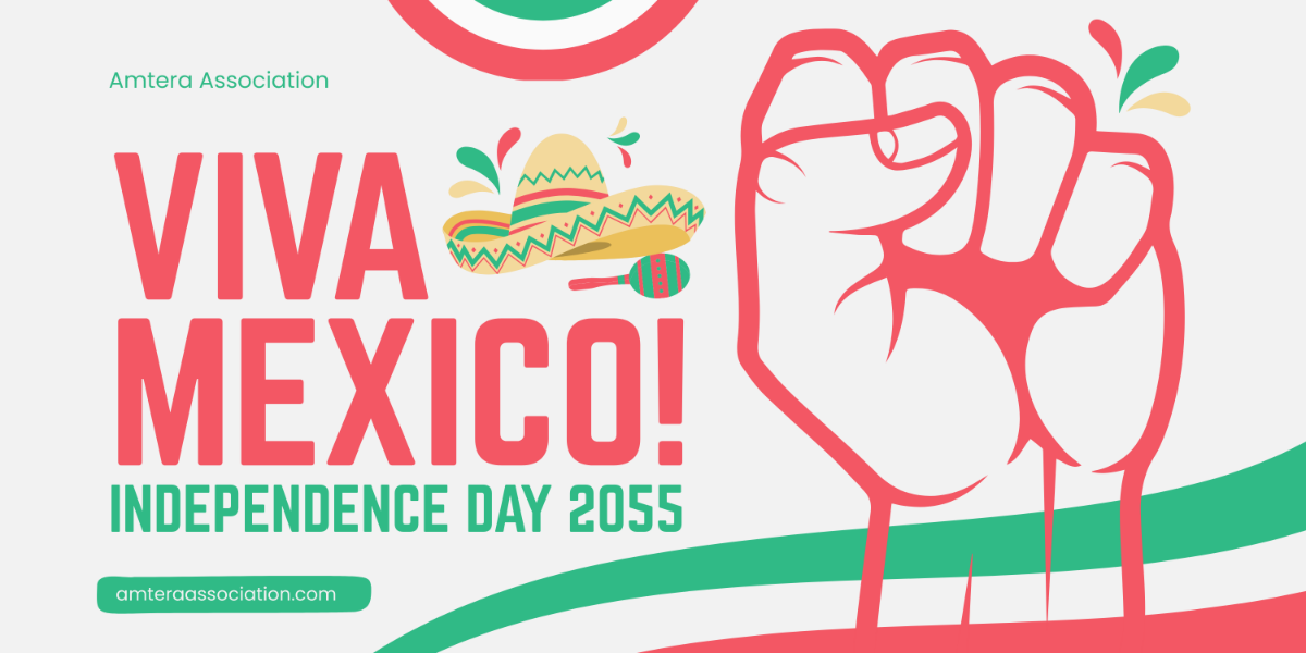 Happy Mexican Independence Day Typography Banner