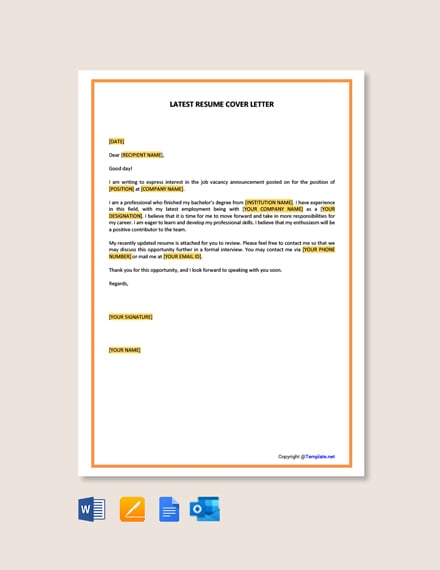 cover letter word template download