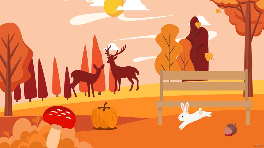 Serene Autumn Background in Illustrator, EPS, SVG, JPG, PNG