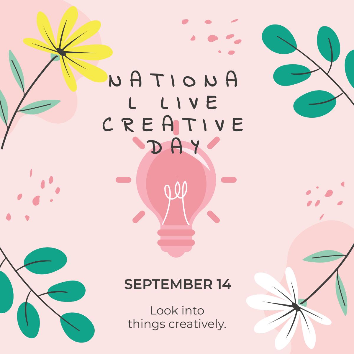Free National Live Creative Day FB Post Template