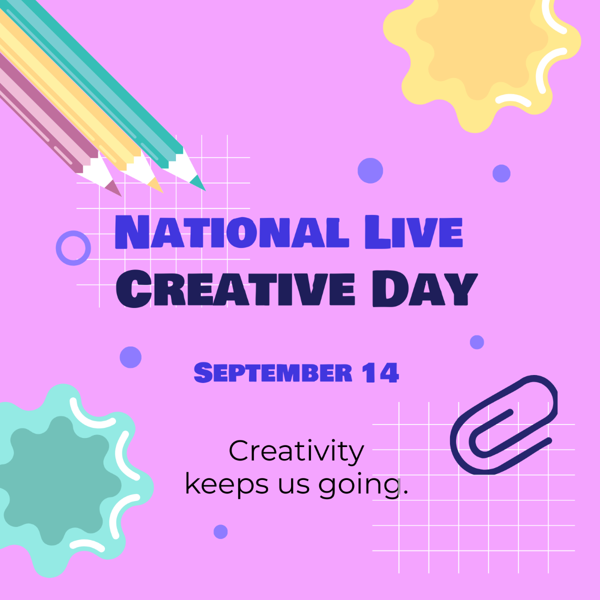 National Live Creative Day Whatsapp Post Template