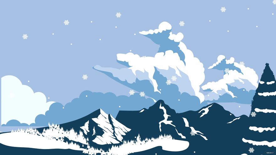 Snowy Mountain Background - EPS, Illustrator, JPG, PNG, SVG 