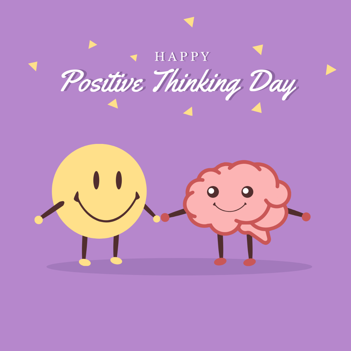 Positive Thinking Day Greeting Card Vector Template
