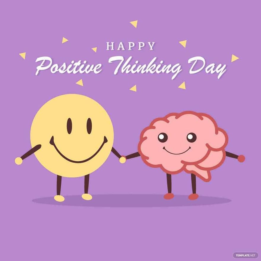 Positive Thinking Day Greeting Card Vector