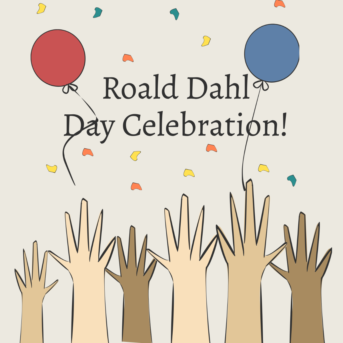 Roald Dahl Day Celebration Vector Template