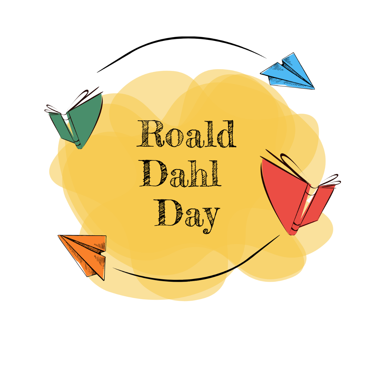 Roald Dahl Day Clipart Vector Template