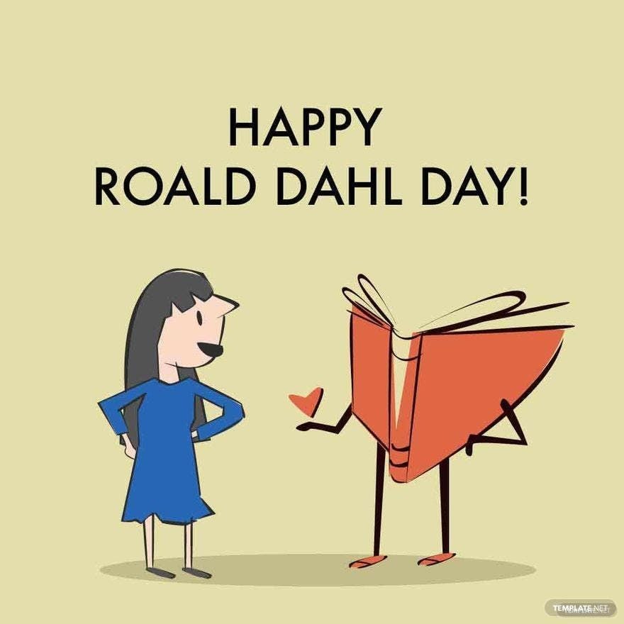 Roald Dahl Day Drawing Vector