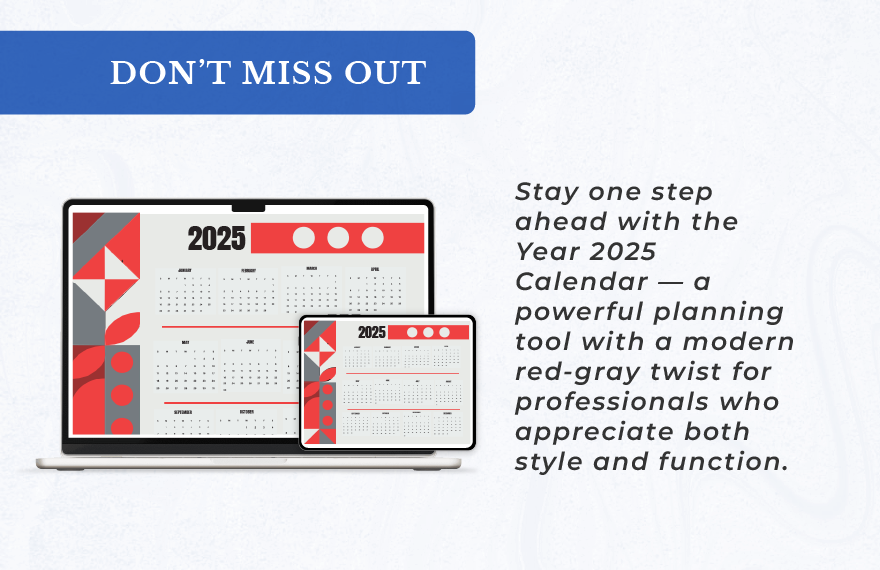 Year 2025 Calendar Template