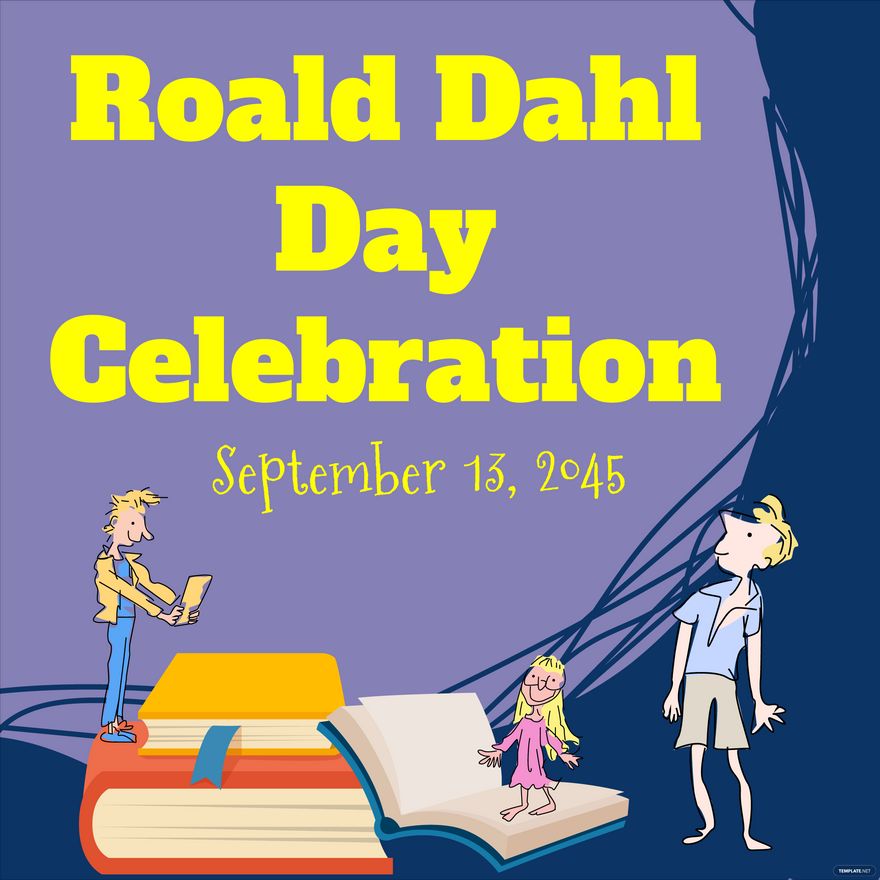 Roald Dahl Day Flyer Vector