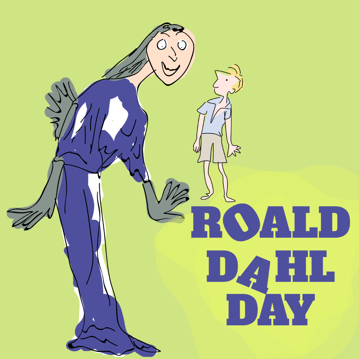 Free Happy Roald Dahl Day Illustration Template