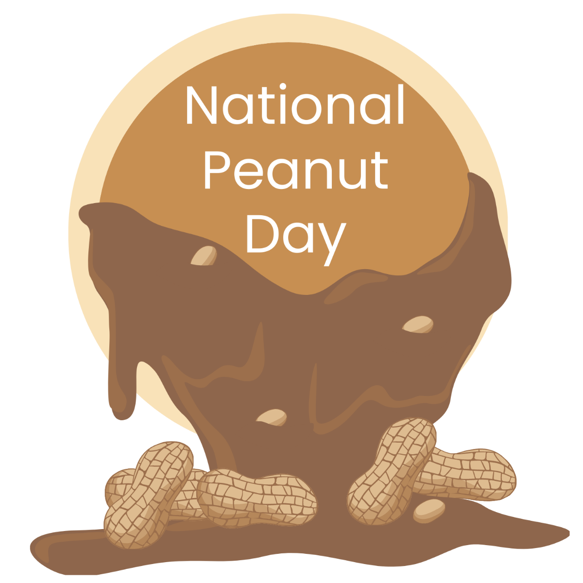 Free National Peanut Day Celebration Vector Template