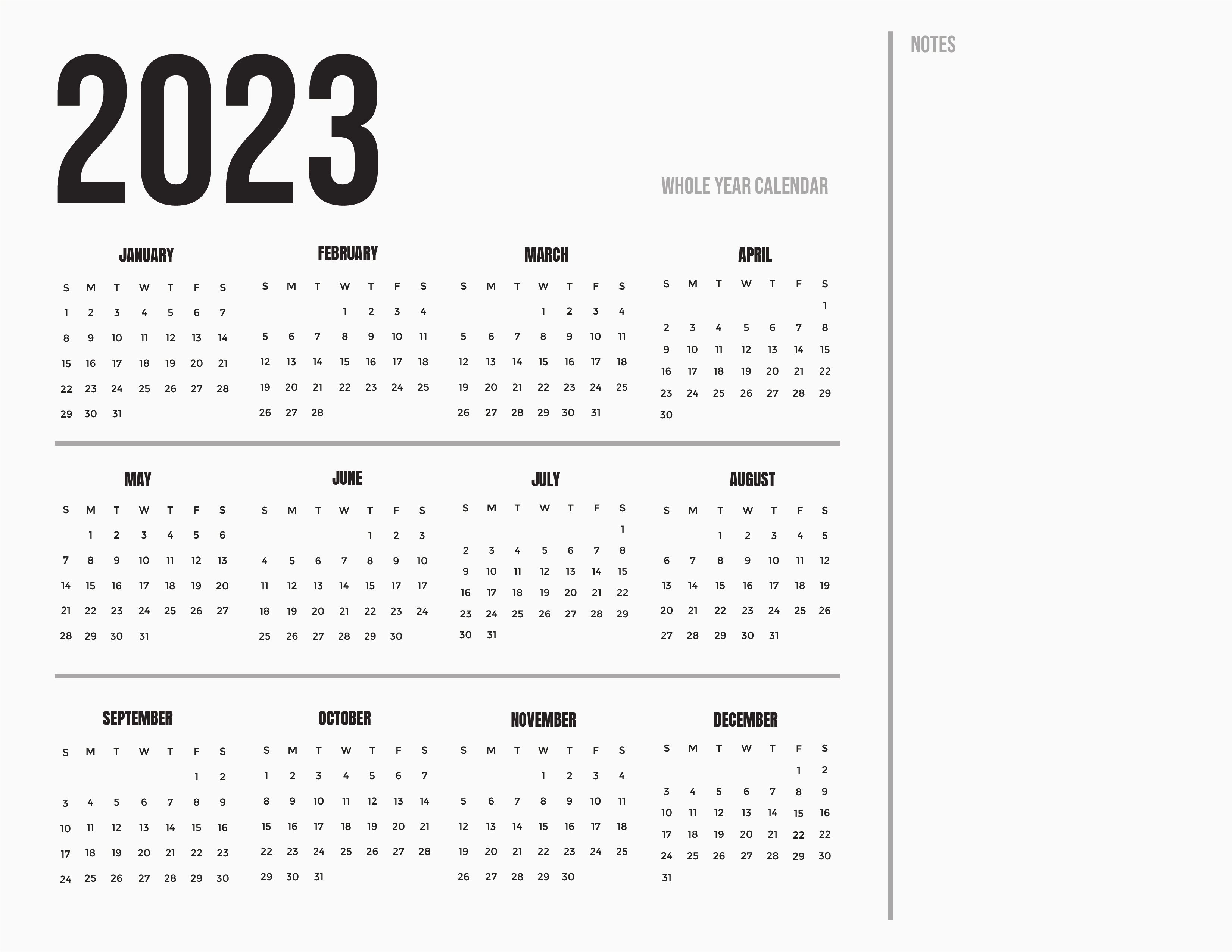 2022 2023 Calendar Free Printables - World of Printables